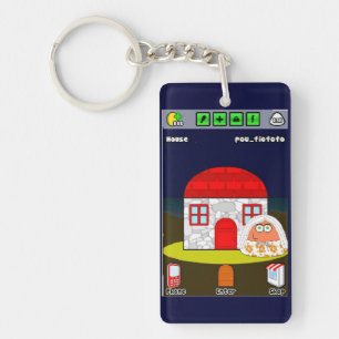 House of Pou Rectangle (double-sided) Keychain