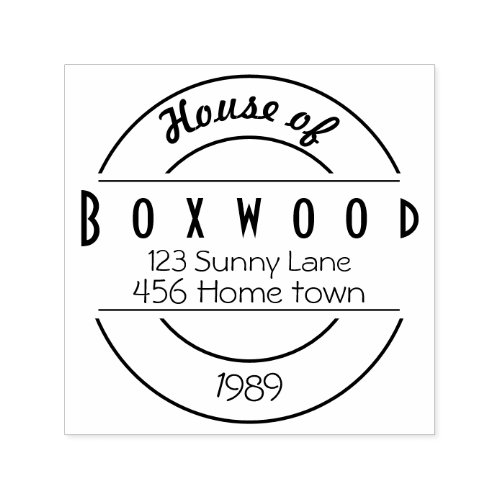 House of Surname with Circles Self_inking Stamp
