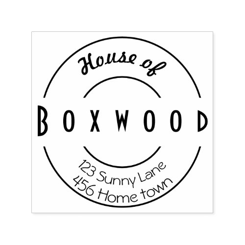 House of Surname with Circles Self_inking Stamp