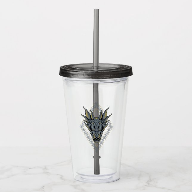 HOUSE OF THE DRAGON | Balerion Skull Diamond Crest Acrylic Tumbler (Front)