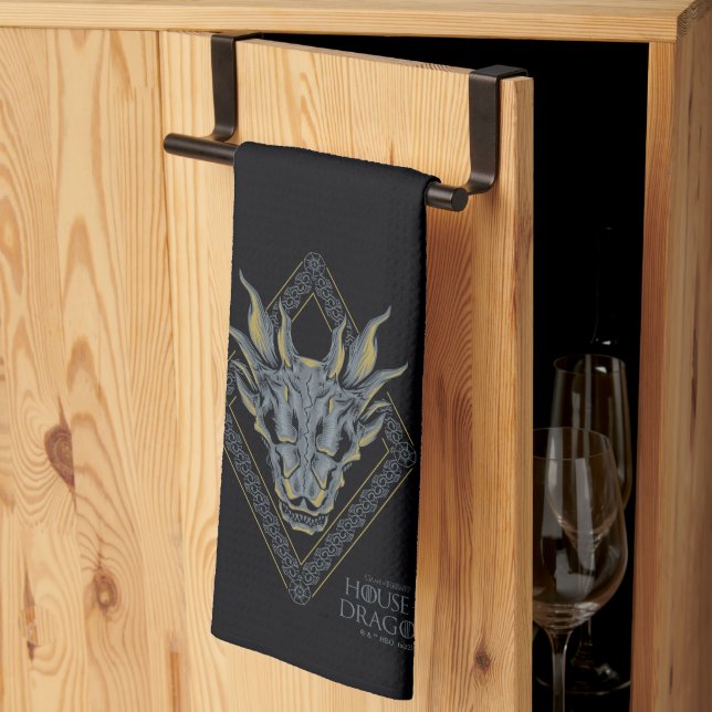 HOUSE OF THE DRAGON | Balerion Skull Diamond Crest Kitchen Towel (Thirds Fold)