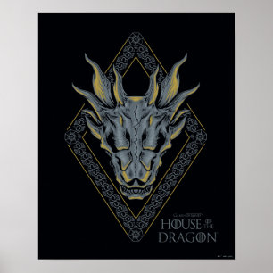 HOUSE OF THE DRAGON Balerion Skull Diamond Crest Poster