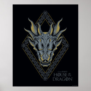 HOUSE OF THE DRAGON   Balerion Skull Diamond Crest Poster