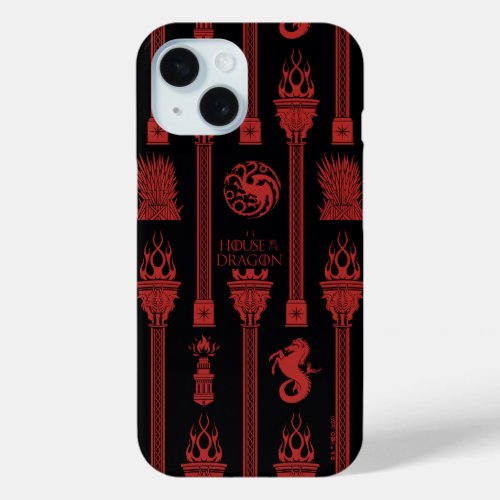 House of the Dragon Crest Pattern iPhone 15 Case