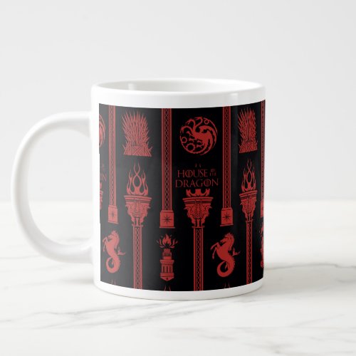 House of the Dragon Crest Pattern Giant Coffee Mug