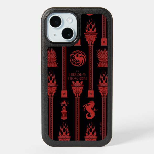 House of the Dragon Crest Pattern iPhone 15 Case (Back)