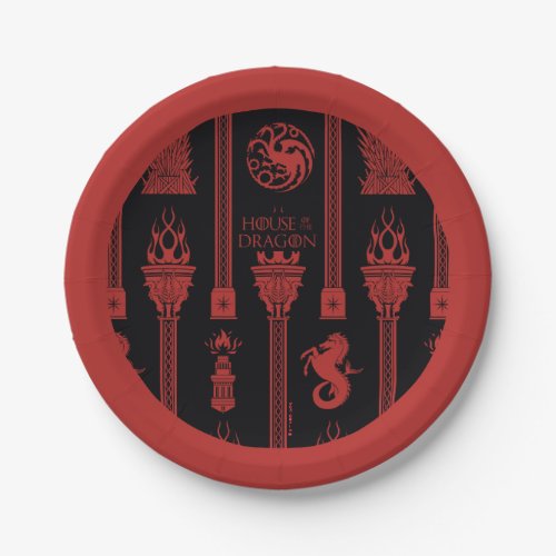 House of the Dragon Crest Pattern Paper Plates