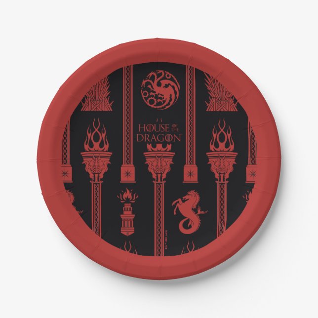 House of the Dragon Crest Pattern Paper Plates (Front)
