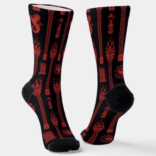 House of the Dragon Crest Pattern Socks