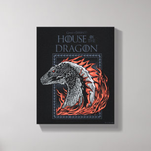 HOUSE OF THE DRAGON   Dragon Profile in Flames Canvas Print
