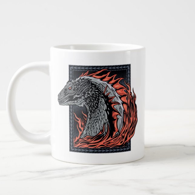 HOUSE OF THE DRAGON | Dragon Profile in Flames Giant Coffee Mug (Left)