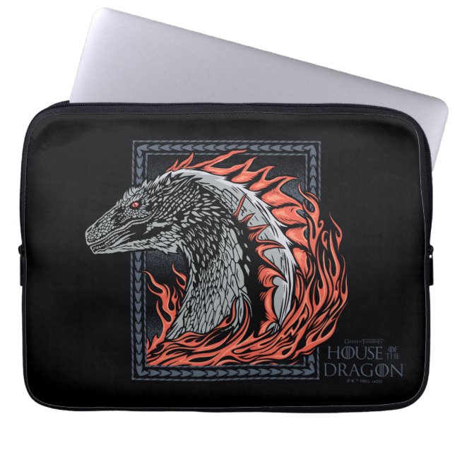 HOUSE OF THE DRAGON | Dragon Profile in Flames Laptop Sleeve (Front)