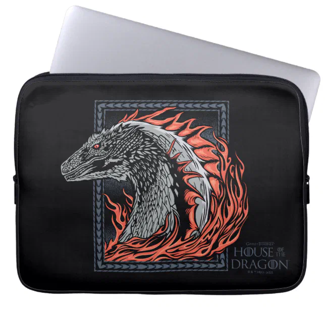 HOUSE OF THE DRAGON | Dragon Profile in Flames Laptop Sleeve | Zazzle