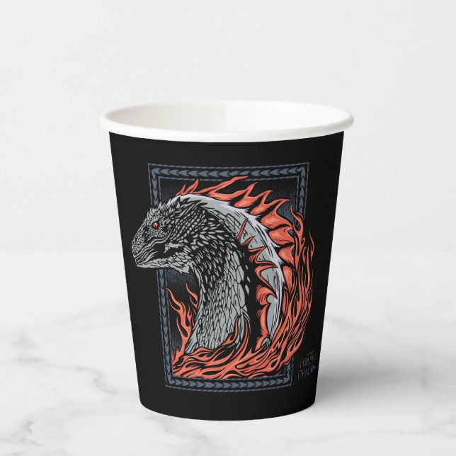 HOUSE OF THE DRAGON | Dragon Profile in Flames Paper Cups (Left)