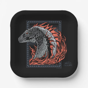 HOUSE OF THE DRAGON Dragon Profile in Flames Paper Plates