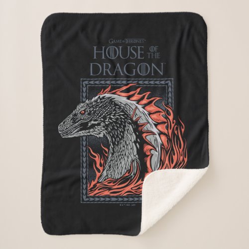 HOUSE OF THE DRAGON  Dragon Profile in Flames Sherpa Blanket