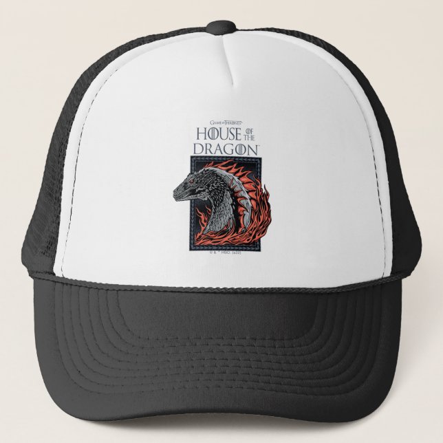 HOUSE OF THE DRAGON | Dragon Profile in Flames Trucker Hat (Front)