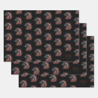 HOUSE OF THE DRAGON, Dragon Profile in Flames Wrapping Paper Sheets
