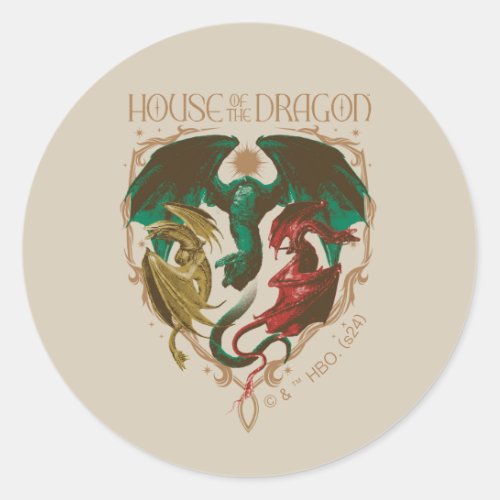 House of the Dragon  Dragon Shield Classic Round Sticker