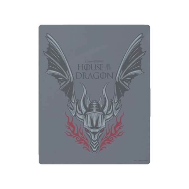 HOUSE OF THE DRAGON | Fire-Breathing Dragon Head Metal Print (Front)