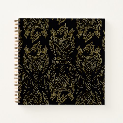 HOUSE OF THE DRAGON  Gold Filigree Dragon Pattern Notebook