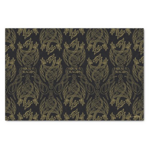 HOUSE OF THE DRAGON  Gold Filigree Dragon Pattern Tissue Paper