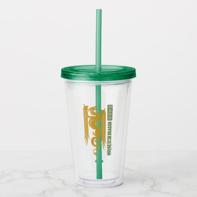 House of the Dragon Gold & Green New Year | 恭喜發財 Acrylic Tumbler (Front)