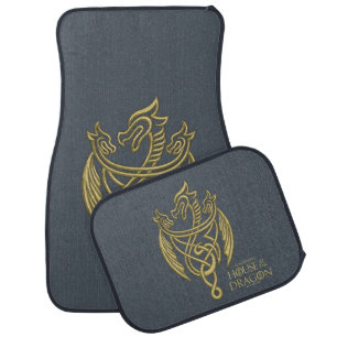 HOUSE OF THE DRAGON Golden Filigree Dragon Crest Car Floor Mat