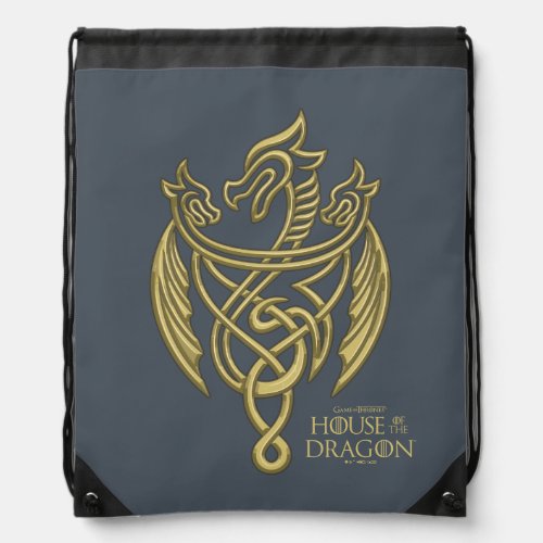 HOUSE OF THE DRAGON  Golden Filigree Dragon Crest Drawstring Bag