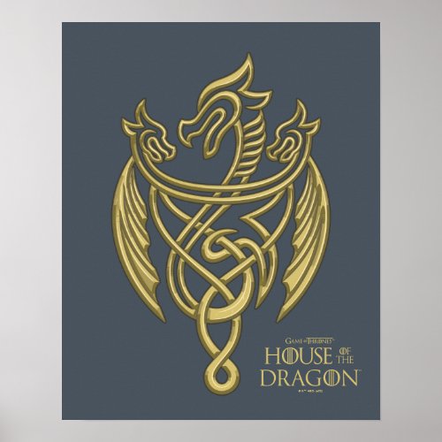 HOUSE OF THE DRAGON  Golden Filigree Dragon Crest Poster