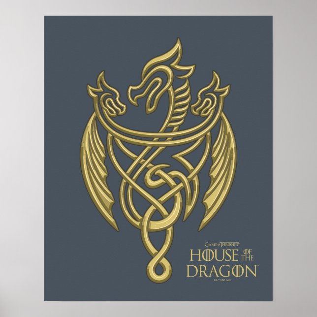 HOUSE OF THE DRAGON | Golden Filigree Dragon Crest Poster (Front)