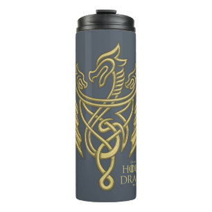 HOUSE OF THE DRAGON Golden Filigree Dragon Crest Thermal Tumbler