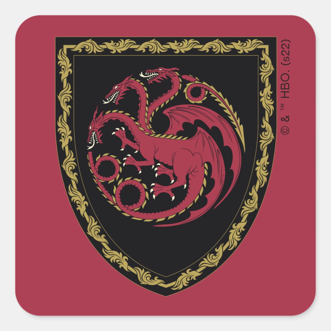 HOUSE OF THE DRAGON | House Targaryen Crest Square Sticker | Zazzle