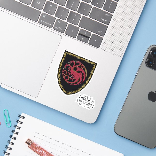 HOUSE OF THE DRAGON | House Targaryen Crest Sticker (Laptop w/ iPhone)