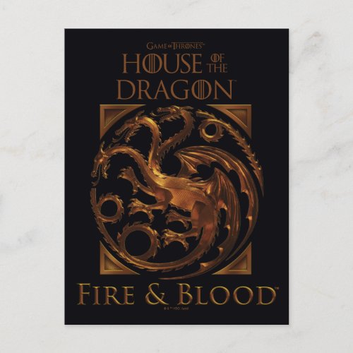 HOUSE OF THE DRAGON  House Targaryen Sigil Postcard