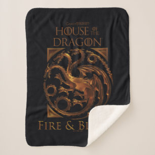 HOUSE OF THE DRAGON   House Targaryen Sigil Sherpa Blanket