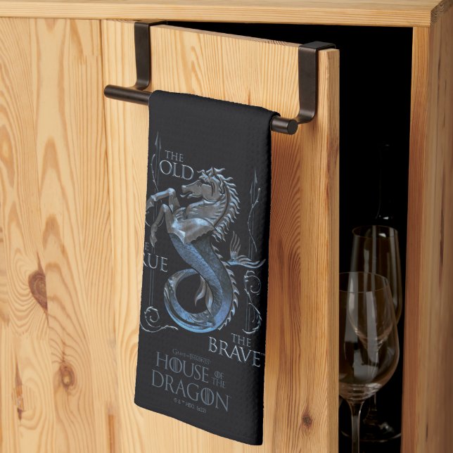 HOUSE OF THE DRAGON | House Velaryon Sigil Kitchen Towel (Thirds Fold)