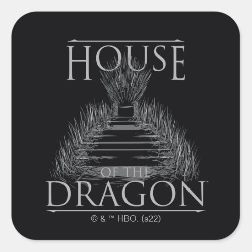 HOUSE OF THE DRAGON  Iron Throne Graphic Square Sticker