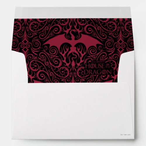 HOUSE OF THE DRAGON  Red Dragon Filigree Pattern Envelope