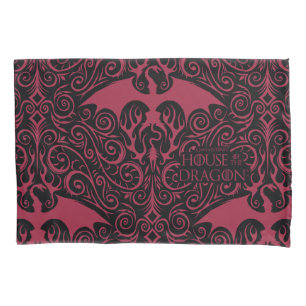 HOUSE OF THE DRAGON Red Dragon Filigree Pattern Pillow Case