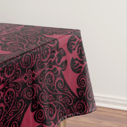 HOUSE OF THE DRAGON  Red Dragon Filigree Pattern Tablecloth