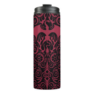 HOUSE OF THE DRAGON Red Dragon Filigree Pattern Thermal Tumbler