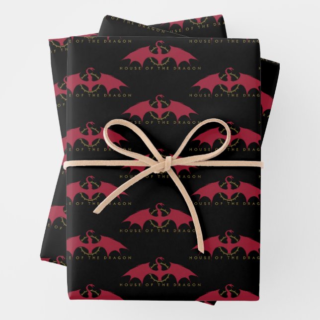 HOUSE OF THE DRAGON | Red Dragon Wrapping Paper Sheets (In situ)