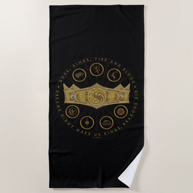 HOUSE OF THE DRAGON | Seven Kingdoms Crown Graphic Beach Towel (Front)