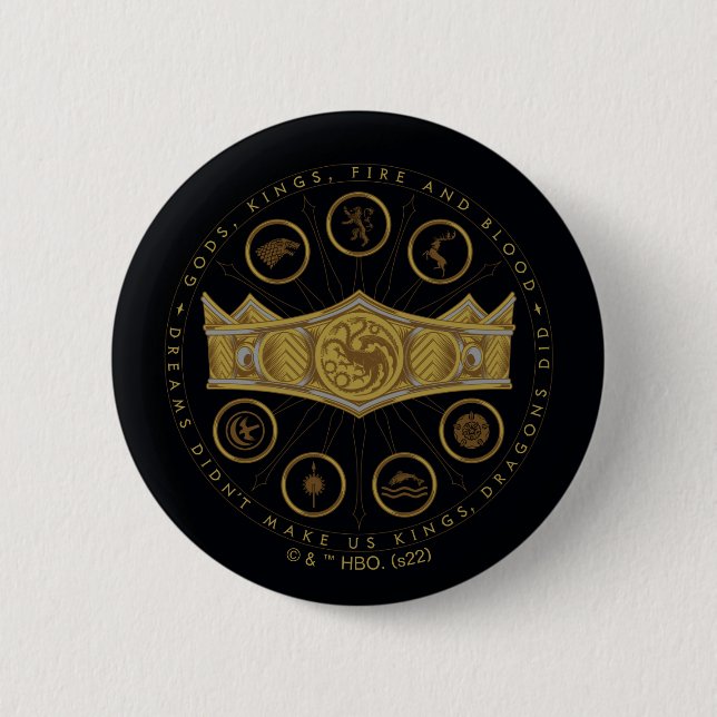 HOUSE OF THE DRAGON | Seven Kingdoms Crown Graphic Button (Front)