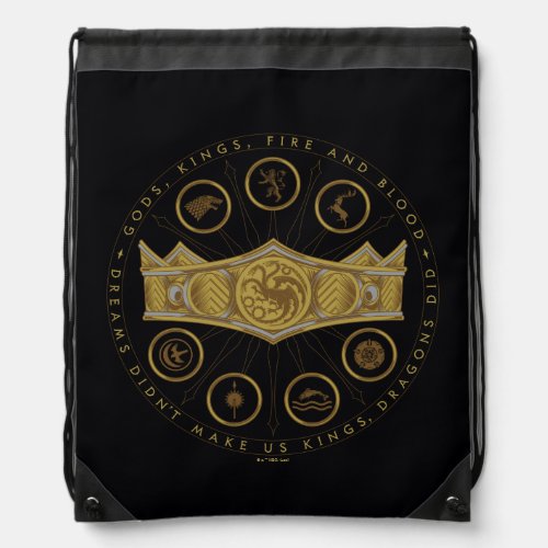 HOUSE OF THE DRAGON  Seven Kingdoms Crown Graphic Drawstring Bag