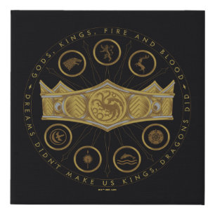 HOUSE OF THE DRAGON Seven Kingdoms Crown Graphic Faux Canvas Print