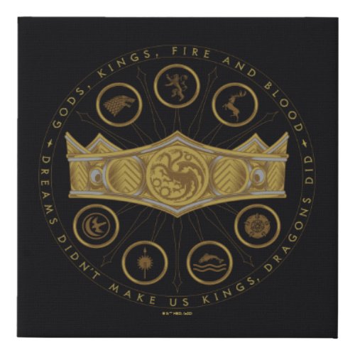 HOUSE OF THE DRAGON  Seven Kingdoms Crown Graphic Faux Canvas Print