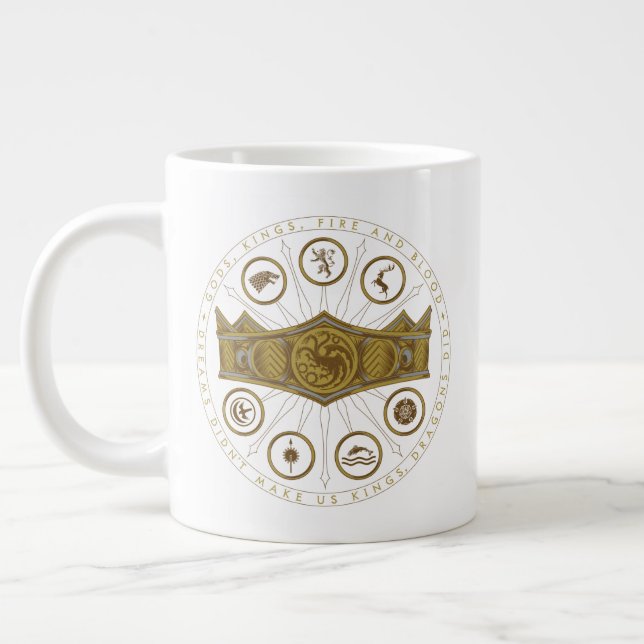 HOUSE OF THE DRAGON | Seven Kingdoms Crown Graphic Giant Coffee Mug (Left)