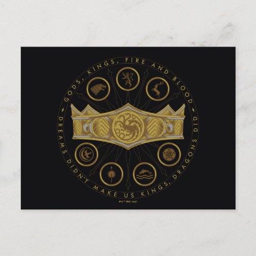 HOUSE OF THE DRAGON  Seven Kingdoms Crown Graphic Postcard